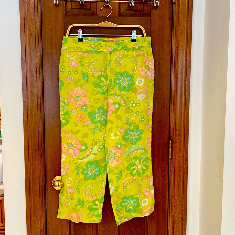 Linen floral pants